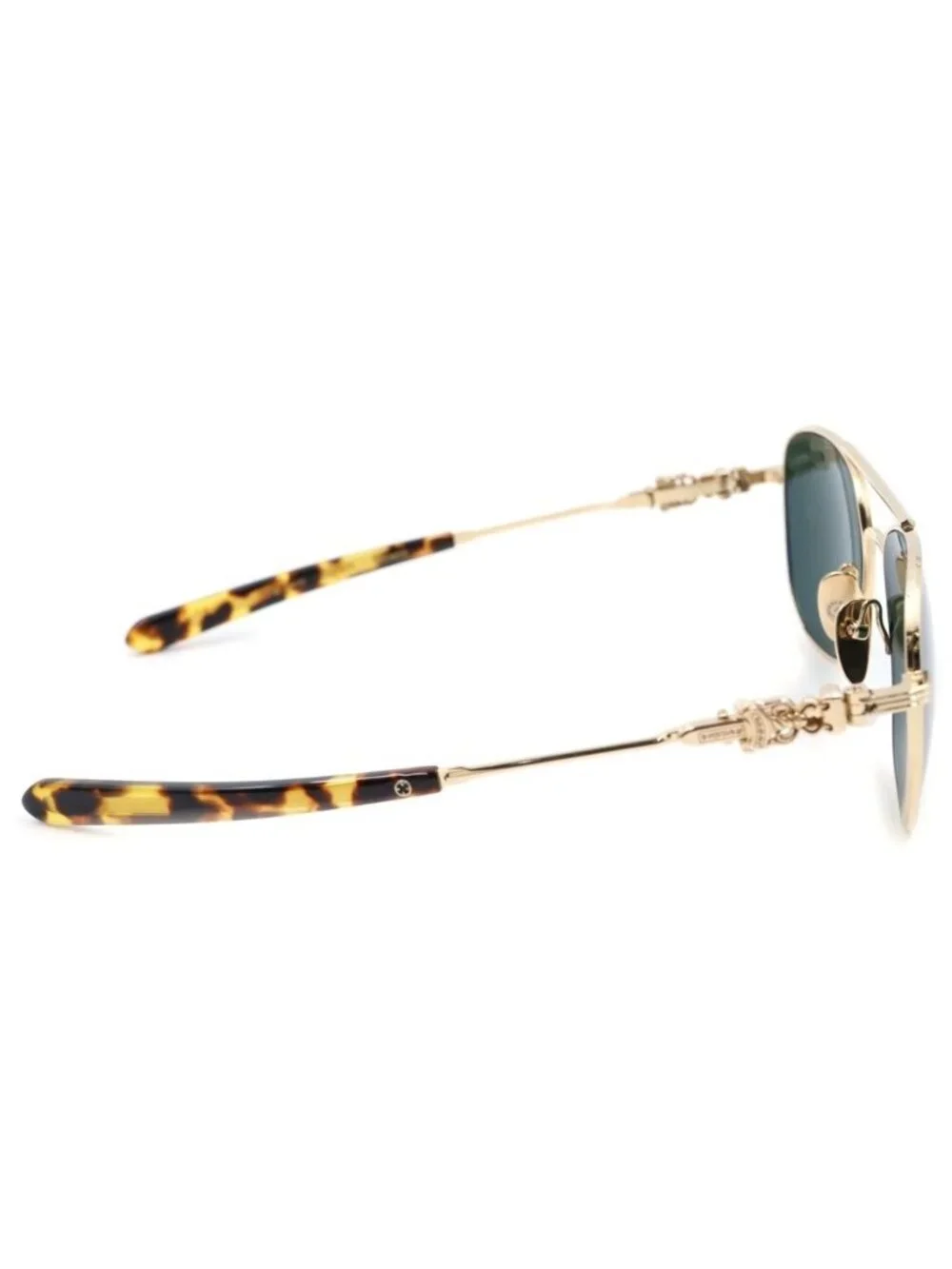 Chrome Hearts Wence Sunglasses Double Bridge Dagger Temple Gold Eyewear